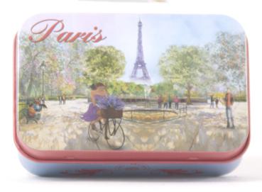 Seifen Dose aus Blech mit Motiv  Paris
