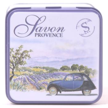 Soap tin made of sheet metal with motif of Provence BE02-20
