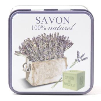 Soap tin made of sheet metal with motif of Provence B05